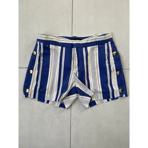 Banana Republic Shorts Women 00 Nautical Multicolor Striped Low Rise Petite - Picture 1 of 8