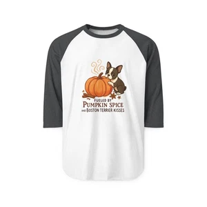 Camicia Raglan Pumpkin Spice Boston Terrier, maglietta autunnale, regalo amante dei cani, autunno - Foto 1 di 3