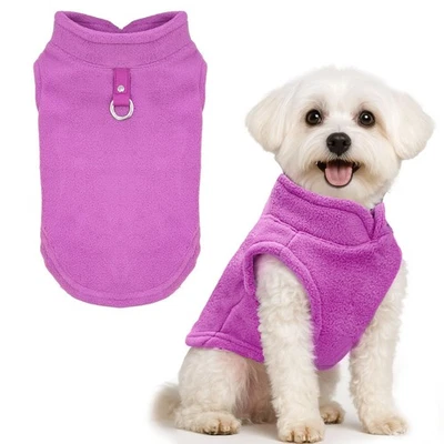 Suéter de perro pequeño gato polar chaleco suave perro chaqueta con correa junta tórica otoño invierno... Foto 1 de 4