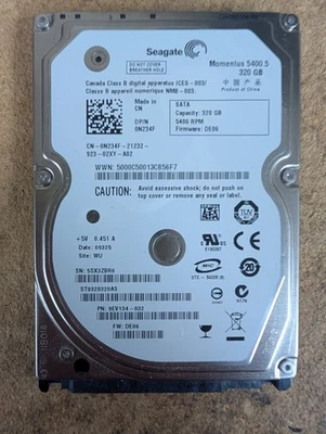 Seagate ST9320320AS Momentus 5400.5 320GB 2.5" SATA II Hard Drive | Used, Tested - Image 1 of 3