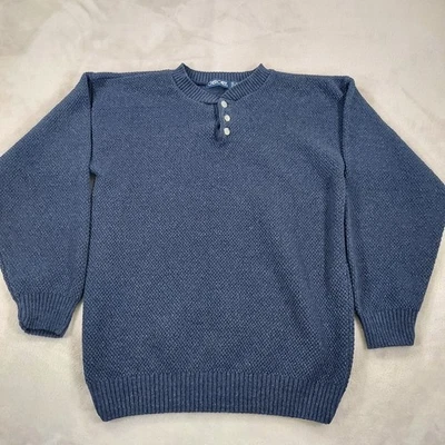 Cherokee Mens Sweater Small Henley Vintage 90s Y2K Made in USA Chunky Outdoors - Image 1 of 4