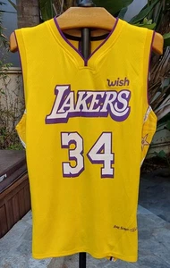 LA LAKERS NBA Shaquille O'Neal #34 Women's Gold Home Jersey Lore Series EUC XL - Picture 1 of 7