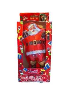 New In Box Coca-Cola Santa Collector Tin 2 Decks Of Bicycle Brand Playing Cards - Picture 1 of 1