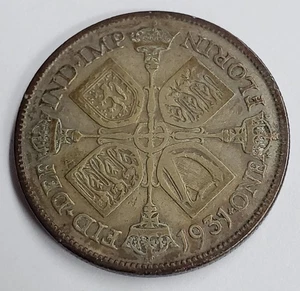 1931 Great Britain Silver One Florin, Original Toned - Picture 1 of 6