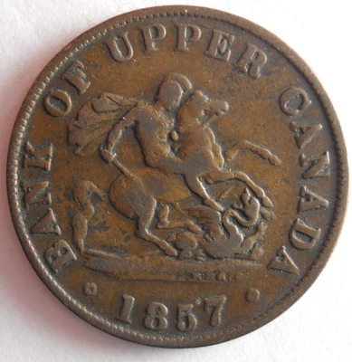 1857 UPPER CANADA 1/2 PENNY - HIGH VALUE/GRADE Coin - Lot #N20 - Image 1 of 2