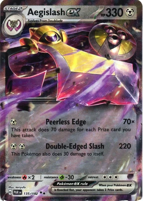 Aegislash ex 135/182 Near Mint SV04: Paradox Rift Double Rare Pokemon Ship Now - Image 1 of 2
