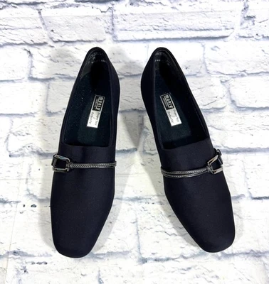 Munro Cindi Women's 8M Loafer Shoes Slip On Black Buckle Detail 2" Heel - Image 1 of 4