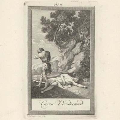 Bibel Altes Testament Kain Abel Brudermord Weltgeschichte Kupferstich 19 Jhd - Bild 1 von 3