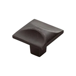 Crest Collection Knob 1-1/4 Inch Square Black Nickel Vibed Finish (10 Pack) - Picture 1 of 4