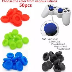 50X Thumb Stick Grips For PS4 PS3 PS2 Xbox One 360 Wii U Controller Cover Caps - Picture 1 of 24