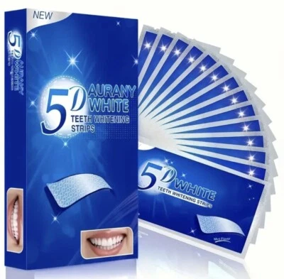 TEETH WHITENING STRIPS 5D WHITE TIRAS BLANQUEADORAS DENTALES PROFESIONAL 2 SEMANAS SUMINISTRO BLANQUEAMIENTO DENTAL SEGURO BLANCO UK