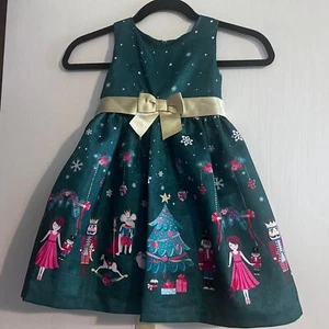 Bonnie Baby Girls toddler 4T Nutcracker Dress Formal green   - Picture 1 of 5