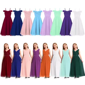 Vestido de gasa elegante con cuentas para niñas boda fiesta dama de honor graduación ropa de baile - Imagen 1 de 155