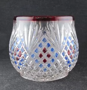 1890S EAPG PATRIOTIC US GLASS 15041 SUGAR BASE PINEAPPLE AND FAN RUBY BLUE STAIN - Picture 1 of 4