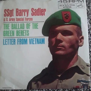 SSgt Barry Sadler - The Ballad of the Green Berets 7" 45rpm RCA Victor 47-8739! - Picture 1 of 4