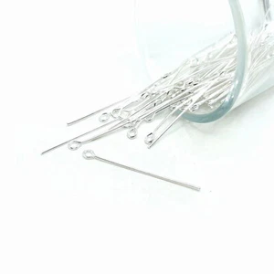 100 or 500 BULK pcs Silver Plated Eye Pins, 35 mm-US Seller - SL019 - Picture 1 of 4