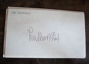 Lee MacPhail signed 3x5 index,  HOF, Yankees, AL President ,Vintage, Nice!
