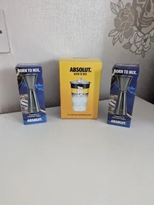 Absolut Vodka Colour Changing Cup & 2 Vodka Jiggers - Rare Cup - Picture 1 of 3