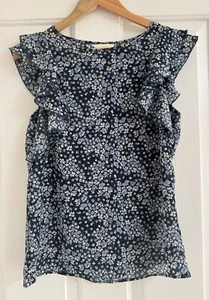 Brand New H&M Size 6 Blue Floral Top - Picture 1 of 4