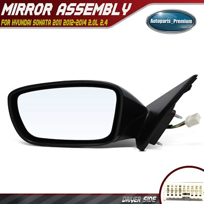 Espejo retrovisor eléctrico del conductor con plegado manual térmico para Hyundai Sonata 2011 2012 2013 2014 Foto 1 de 4
