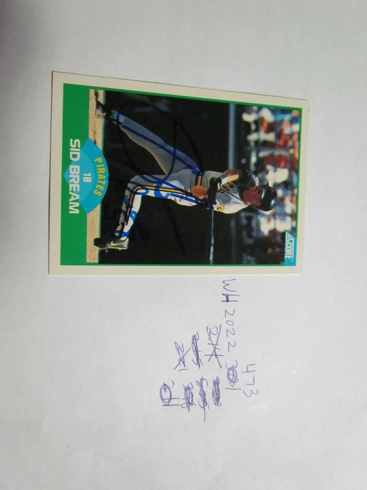 1989 Score Sid Bream Signed Card JSA Auction Certified  - Image 1 of 2