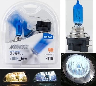 Nokya 7000K White H11B Nok7448 55W Two Bulbs Headlight Low Beam Replacement Lamp - Image 1 of 4