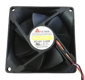 Y.S.TECH NFD128125BB-2F DC12V 5.40W 80*80*25MM 3-Wire Silent Cooling Fan. H - Picture 1 of 2