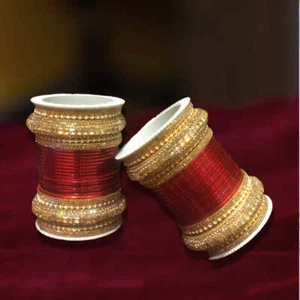 Golden Red Bangles - Picture 1 of 4