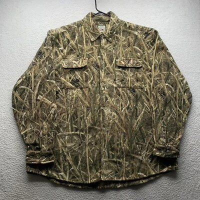 VTG Mack's Prairie Wings Camo Shirt Mens XXL Fleece Blades Hunting Waterfowl Dad - Image 1 of 4