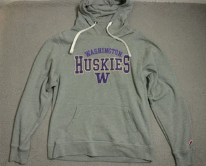 Washington Huskies Sweater Hoodie Mens Medium Gray Pullover Embroidered - Picture 1 of 11