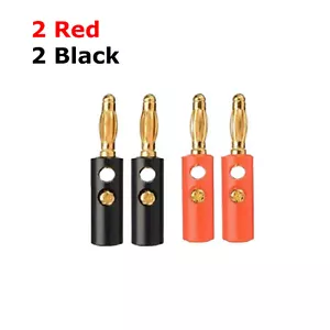 4 Stück 4 mm Vergoldet Audio Lautsprecher Draht Kabel Schraube Bananenstecker Stecker - Bild 1 von 4