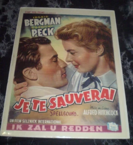 JE TE SAUVERI Belgian Poster ALFRED HITCHCOCK Selznik 14.75 x 19.5 in Spellbound - Picture 1 of 5