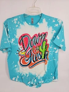 One24 Rags DOWN TO FIESTA tye dye Tshirt Unisex/Women's sz L. cotton  - Picture 1 of 8