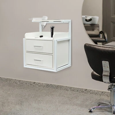 Gabinete de montaje en pared 110,23 lb peluquería salón spa gabinete estación de peinado 2 cajones Foto 1 de 4