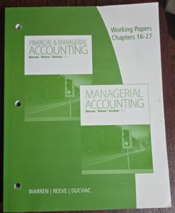 Working Papers, Volume 2, Chapters 16-27 for Warren/Reeve/Duchac's Managerial... - Imagen 1 de 2