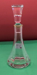 Mikasa Slovenia Clear Cut Crystal Perfume Bottle 6.75” Tall Bottle W/Topper - Picture 1 of 5