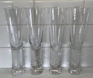 4-Crate & Barrel Krosno Verve Champagne Flute Crystal Glass Bubble Stem Handmade - Picture 1 of 12