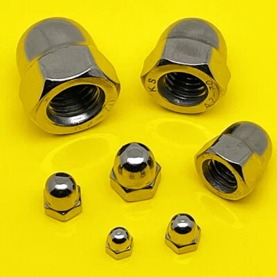 HUTMUTTERN EDELSTAHL A2 HUTMUTTER HOHE FORM DIN 1587 M3 M4 M5 M6 M8 M10 M12 V2A - Bild 1 von 3