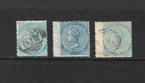Jamaica Scott #1, #1b, #1c Used Color Varieties Wmk 45 1860 Victoria Big Stamps - Picture 1 of 2