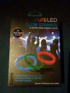 auraLED Glow Strands 6½ Ft Flexible Battery-Operated Neon Rope Lights - Picture 1 of 3
