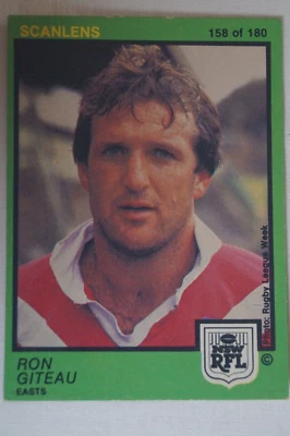 NRL Rugby League Vintage 1982 Scanlens Card Eastern Suburbs Roosters Ron Giteau - image 1 of 4