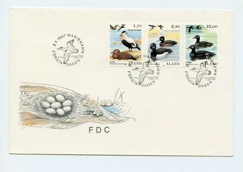 Aland FDC 1987 #12 16 21 Sea Birds Ducks   AL 3 Cover