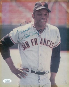 Willie Mays San Francisco Giants Signed 8x10 Cardstock Photo JSA Authentic DMG - Picture 1 of 2