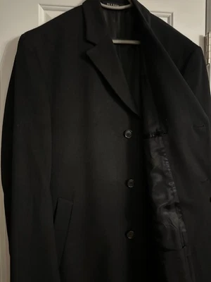 JOS A BANK Mens 100% Cashmere Soft Black Overcoat Coat - Sz 42R - Image 1 of 4