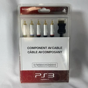 OEM OFFICIAL Sony PlayStation Component AV Cable PS2 PS3 Gold Tip New Sealed. - Picture 1 of 8