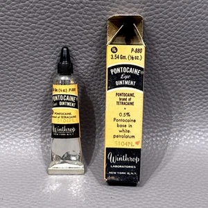 Vintage Pontocaine Augensalbe Medizin Tube Winthrop Chemical Co. Inc in Box - Bild 1 von 4