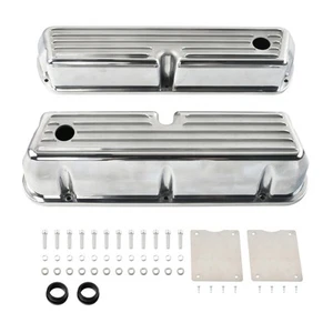 Cubiertas de válvula altas de aluminio pulido para Ford SBF 302 351W bloque pequeño 1962-1985 - Imagen 1 de 10