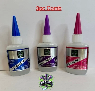 Bob Smith 3Pc CA Combo 1oz Each Thin, Medium, Thick. Hobby Bolts, BSI Super Glue - Image 1 of 4