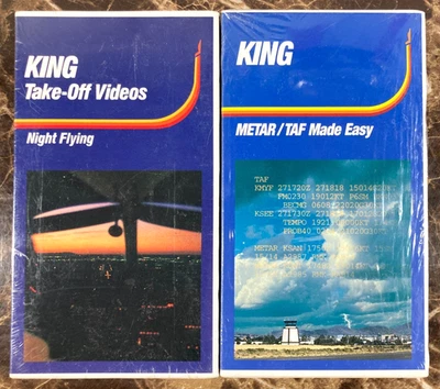 King Instructional VHS Lot 2 SEALED Night Flying METAR TAF Flight Pilot School - Image 1 of 3