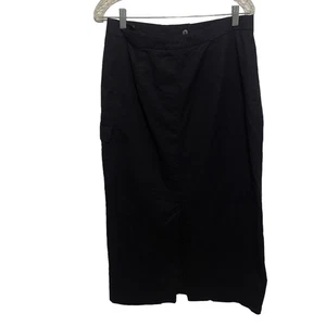 BASLER Horst Basler Midi Skirt Womens Size Medium Navy Cotton Blend Longline - Picture 1 of 6